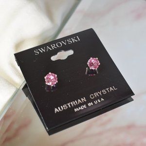 Swarovski - Pink/Rose Stud Earrings - New